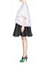 Figure View - Click To Enlarge - DELPOZO - Cascade ruffle sleeve cotton top