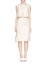 Figure View - Click To Enlarge - JIL SANDER - 'Recipe' shiny canvas slit front skirt