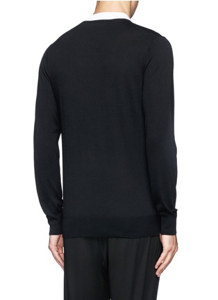 Back View - Click To Enlarge - NEIL BARRETT - Contrast collar insert sweater
