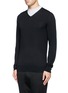 Front View - Click To Enlarge - NEIL BARRETT - Contrast collar insert sweater