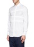 Front View - Click To Enlarge - NEIL BARRETT - Irregular stripe panel shirt