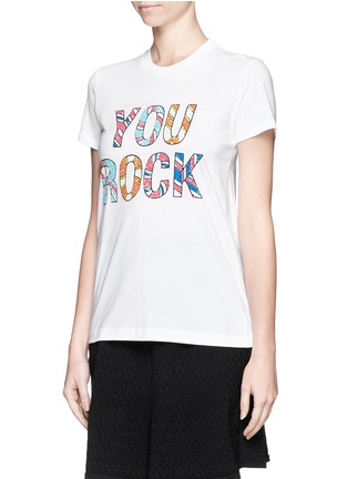 Front View - Click To Enlarge - MARKUS LUPFER - 'You Rock' sequin Kate T-shirt