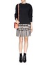 Figure View - Click To Enlarge - MO&CO. EDITION 10 - Mixed Stripe Mini Skirt