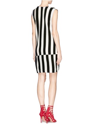 Back View - Click To Enlarge - MO&CO. EDITION 10 - Tied sleeve vertical stripe wool dress