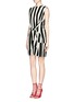 Figure View - Click To Enlarge - MO&CO. EDITION 10 - Tied sleeve vertical stripe wool dress