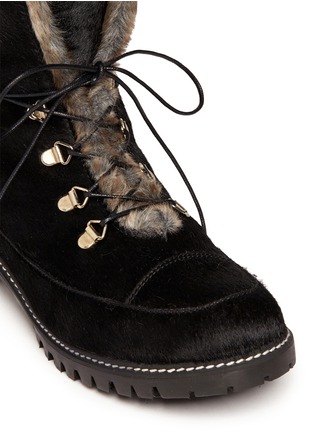 Detail View - Click To Enlarge - STUART WEITZMAN - 'Pony Bobsled' faux fur lining calf hair boots