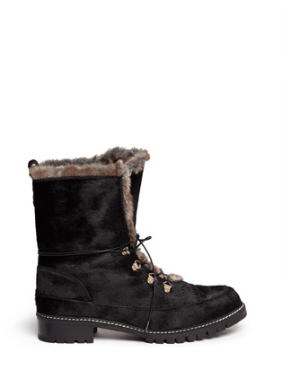 Main View - Click To Enlarge - STUART WEITZMAN - 'Pony Bobsled' faux fur lining calf hair boots