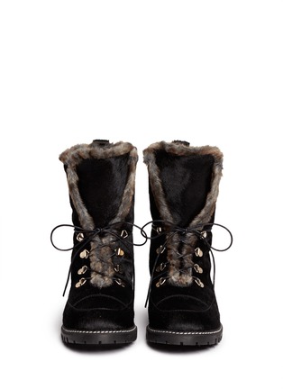 Figure View - Click To Enlarge - STUART WEITZMAN - 'Pony Bobsled' faux fur lining calf hair boots