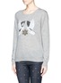 Front View - Click To Enlarge - KATE BARNETT - X Lane Crawford Dove and snowflake sequin cashmere sweater