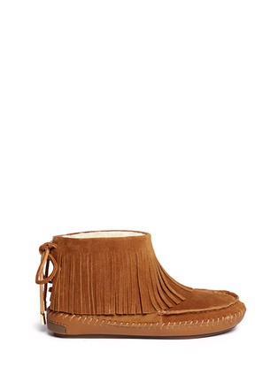 Main View - Click To Enlarge - TORY BURCH - 'Collins' fringe shearling moccasin boots