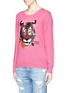 Front View - Click To Enlarge - KATE BARNETT - X Lane Crawford Tiger sequin embroidery cashmere sweater