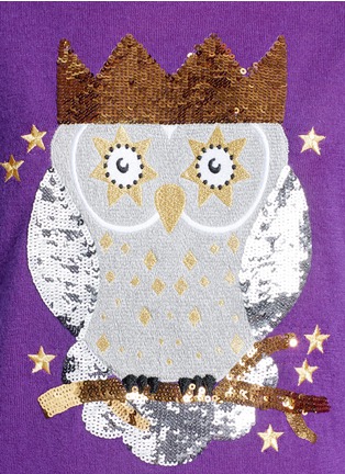 Detail View - Click To Enlarge - KATE BARNETT - X Lane Crawford Owl sequin embroidery cashmere sweater