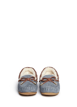 Figure View - Click To Enlarge - TORY BURCH - 'Maxwell' suede leather moccasin slip-ons