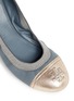 Detail View - Click To Enlarge - TORY BURCH - 'Gabby' elasticated leather ballet flats