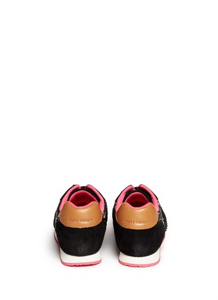 Back View - Click To Enlarge - TORY BURCH - 'Pettee' floral panel suede sneakers 