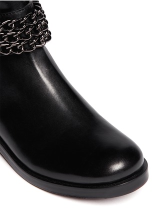 Detail View - Click To Enlarge - TORY BURCH - 'Bloomfield' chain strap leather ankle boots
