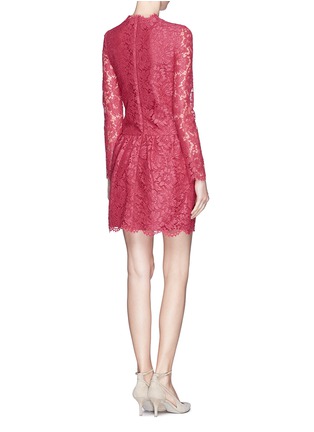 Back View - Click To Enlarge - VALENTINO GARAVANI - Floral lace pleat dress 