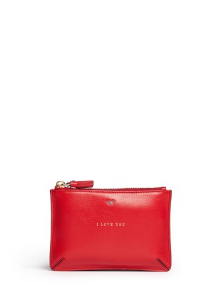 Main View - Click To Enlarge - ANYA HINDMARCH - 'I Love You Loose Pocket' small leather pouch