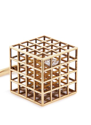 Detail View - Click To Enlarge - JACQUELINE RABUN - 'Grace' diamond gold alloy geometric grid ring