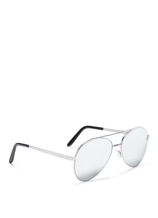 Figure View - Click To Enlarge - SPEKTRE - 'Domina' flat mirror lens aviator sunglasses