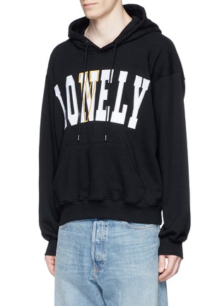 Front View - Click To Enlarge - NOHANT - 'LONELY/LOVELY' cotton hoodie