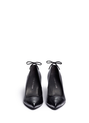 Front View - Click To Enlarge - STUART WEITZMAN - 'Peekamid' bow leather pumps