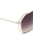 Detail View - Click To Enlarge - LINDA FARROW - Layered hexagon frame titanium sunglasses