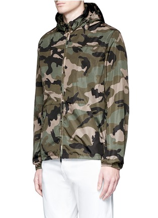 Front View - Click To Enlarge - VALENTINO GARAVANI - Selvedge camouflage print windbreaker jacket