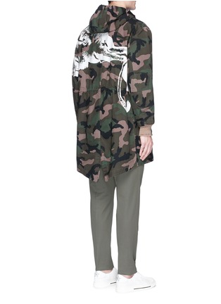 Back View - Click To Enlarge - VALENTINO GARAVANI - Panther camouflage print hooded parka
