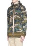 Front View - Click To Enlarge - VALENTINO GARAVANI - Selvedge trim camouflage print zip hoodie