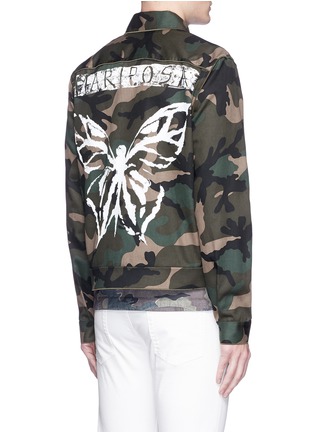 Back View - Click To Enlarge - VALENTINO GARAVANI - Camouflage butterfly print cotton blouson jacket