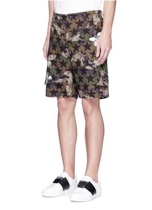 Front View - Click To Enlarge - VALENTINO GARAVANI - 'Camustars' butterfly print cotton cargo shorts