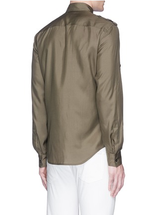 Back View - Click To Enlarge - VALENTINO GARAVANI - Shoulder and sleeve epaulette silk shirt