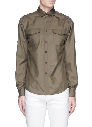 Main View - Click To Enlarge - VALENTINO GARAVANI - Shoulder and sleeve epaulette silk shirt