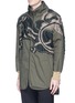 Front View - Click To Enlarge - VALENTINO GARAVANI - Panther appliqué ruched waist twill coat