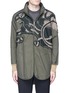 Main View - Click To Enlarge - VALENTINO GARAVANI - Panther appliqué ruched waist twill coat