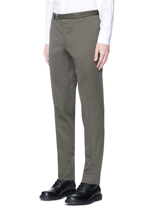 Front View - Click To Enlarge - VALENTINO GARAVANI - Detachable belt cotton twill pants