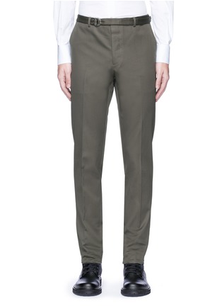 Main View - Click To Enlarge - VALENTINO GARAVANI - Detachable belt cotton twill pants