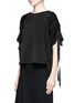 Front View - Click To Enlarge - GEORGIA ALICE - Ruched sleeve crepe back satin top