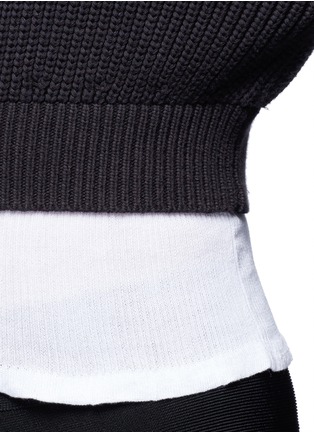Detail View - Click To Enlarge - ALEXANDER WANG - Contrast hem chunky rib knit sweater