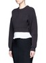 Front View - Click To Enlarge - ALEXANDER WANG - Contrast hem chunky rib knit sweater
