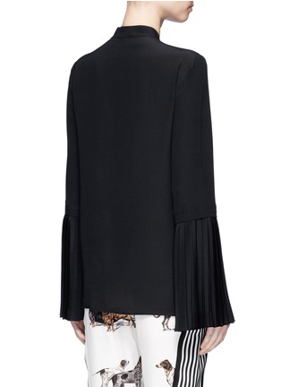Back View - Click To Enlarge - STELLA MCCARTNEY - 'Arielle' pleated sleeve silk shirt