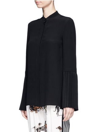 Front View - Click To Enlarge - STELLA MCCARTNEY - 'Arielle' pleated sleeve silk shirt