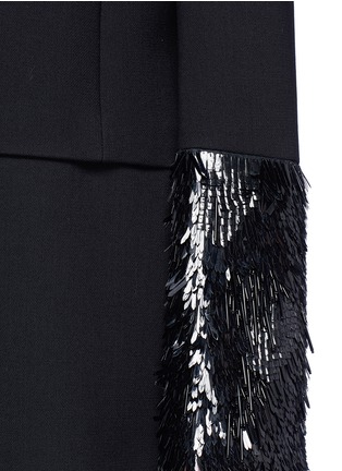 Detail View - Click To Enlarge - VICTORIA, VICTORIA BECKHAM - Mixed sequin cuff wool gabardine coat