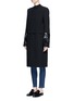 Front View - Click To Enlarge - VICTORIA, VICTORIA BECKHAM - Mixed sequin cuff wool gabardine coat