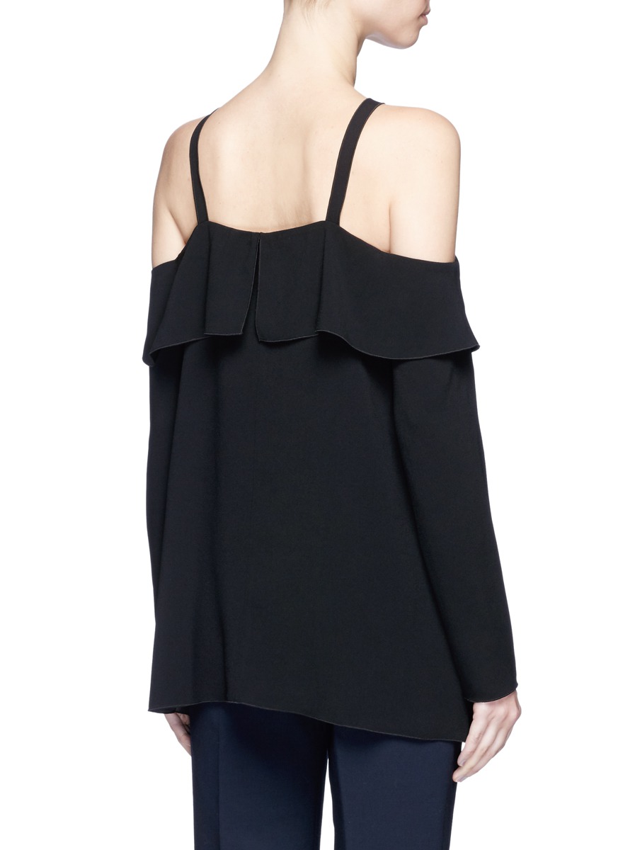 PROENZA SCHOULER Off-shoulder satin back crepe blouse
