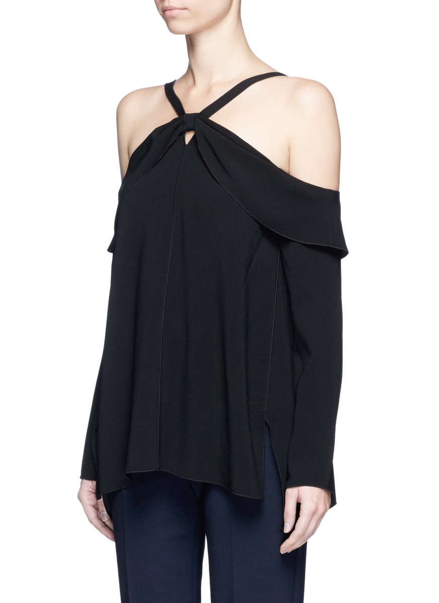 PROENZA SCHOULER Off-shoulder satin back crepe blouse