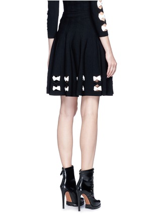Back View - Click To Enlarge - ALEXANDER MCQUEEN - Twisted cutout hem knit skirt