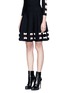 Front View - Click To Enlarge - ALEXANDER MCQUEEN - Twisted cutout hem knit skirt