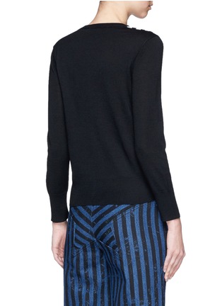 Back View - Click To Enlarge - MARC JACOBS - Sequin embroidered patch wool sweater